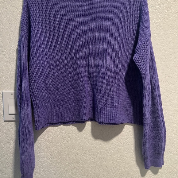 Women’s Short Sweater, Streetwear Society, Purple, Round Neck, Size XL - Picture 8 of 15